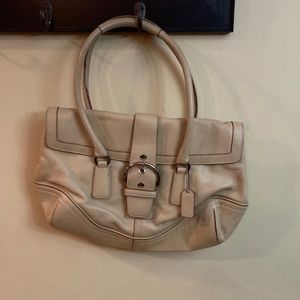 Tan coach shoulder bag
